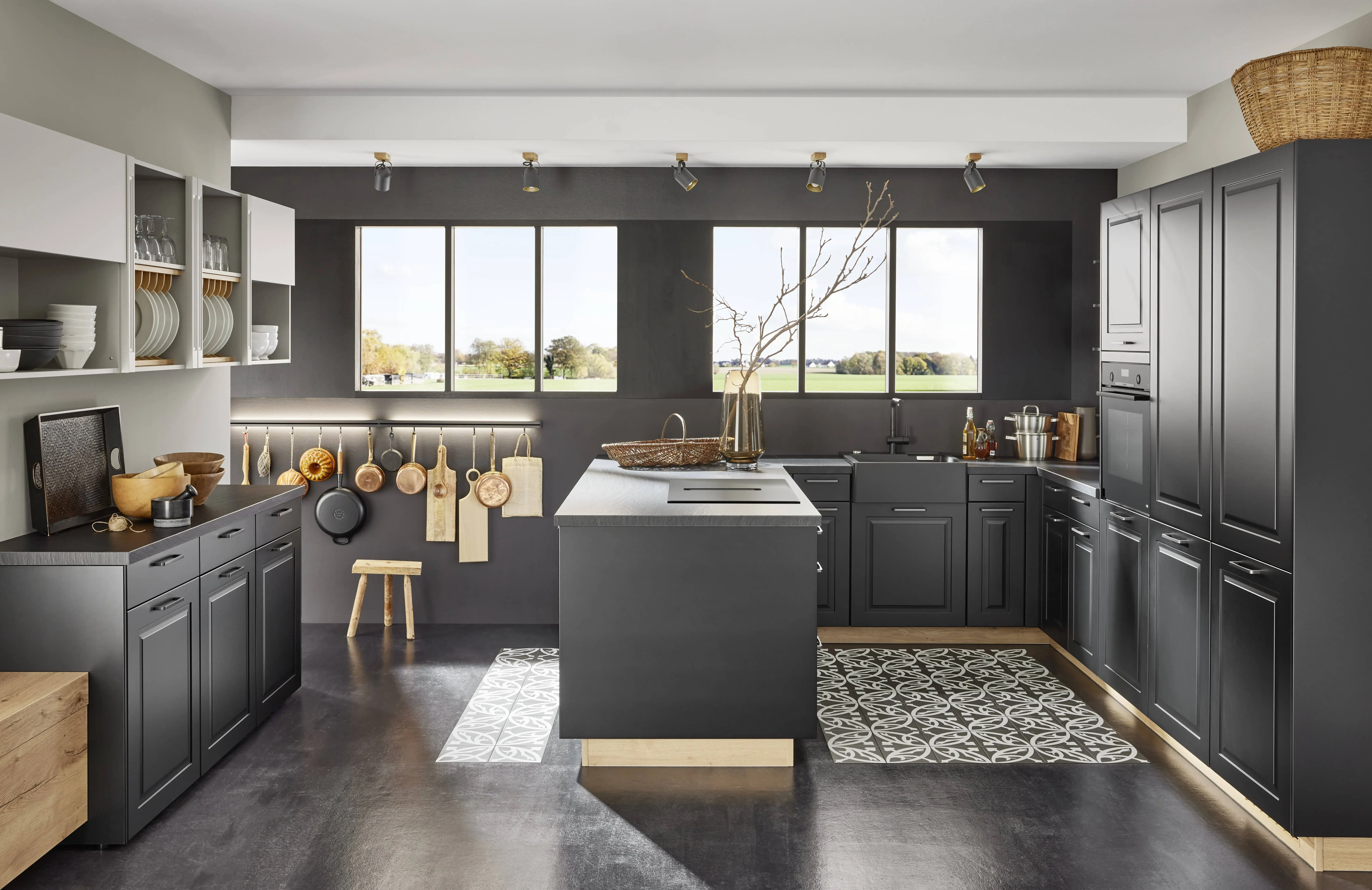 NOBILIA Sylt schwarz mit Bosch Geräten, Hauptschuss